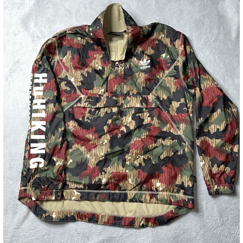 Adidas Pharrell Williams Jacket Mens Large Camo Hiking Outdoor Fleece Pullover